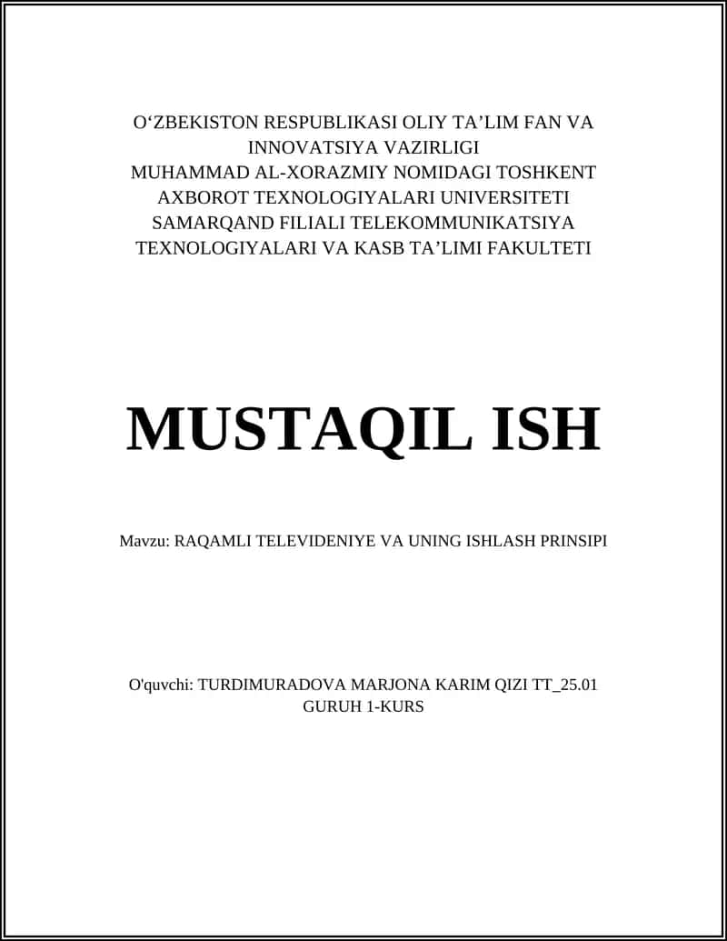 Raqamli televideniye va uning ishlash prinsi 1