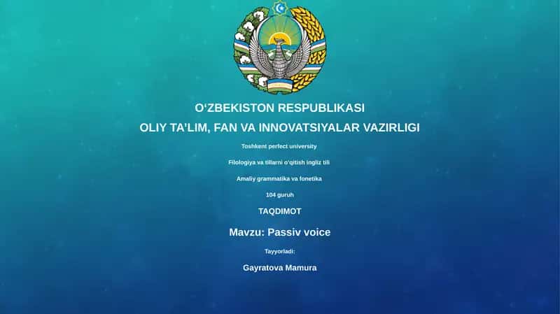 Passiv voice 1
