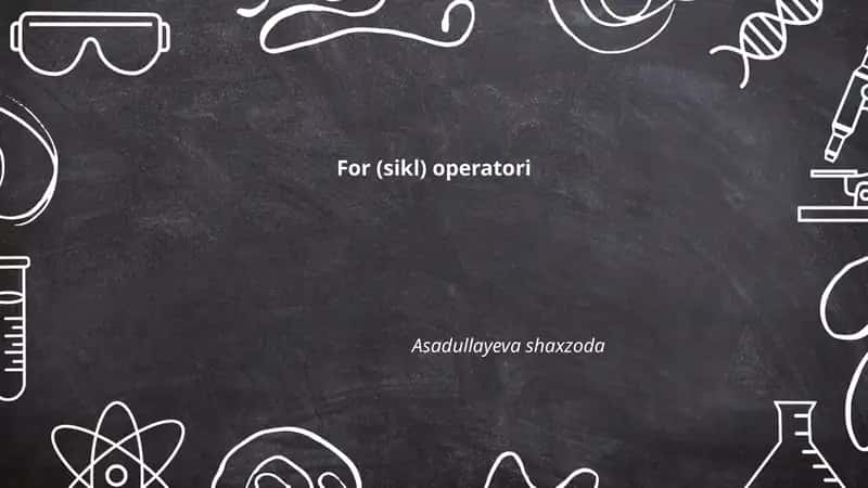 For (sikl) operatori 1