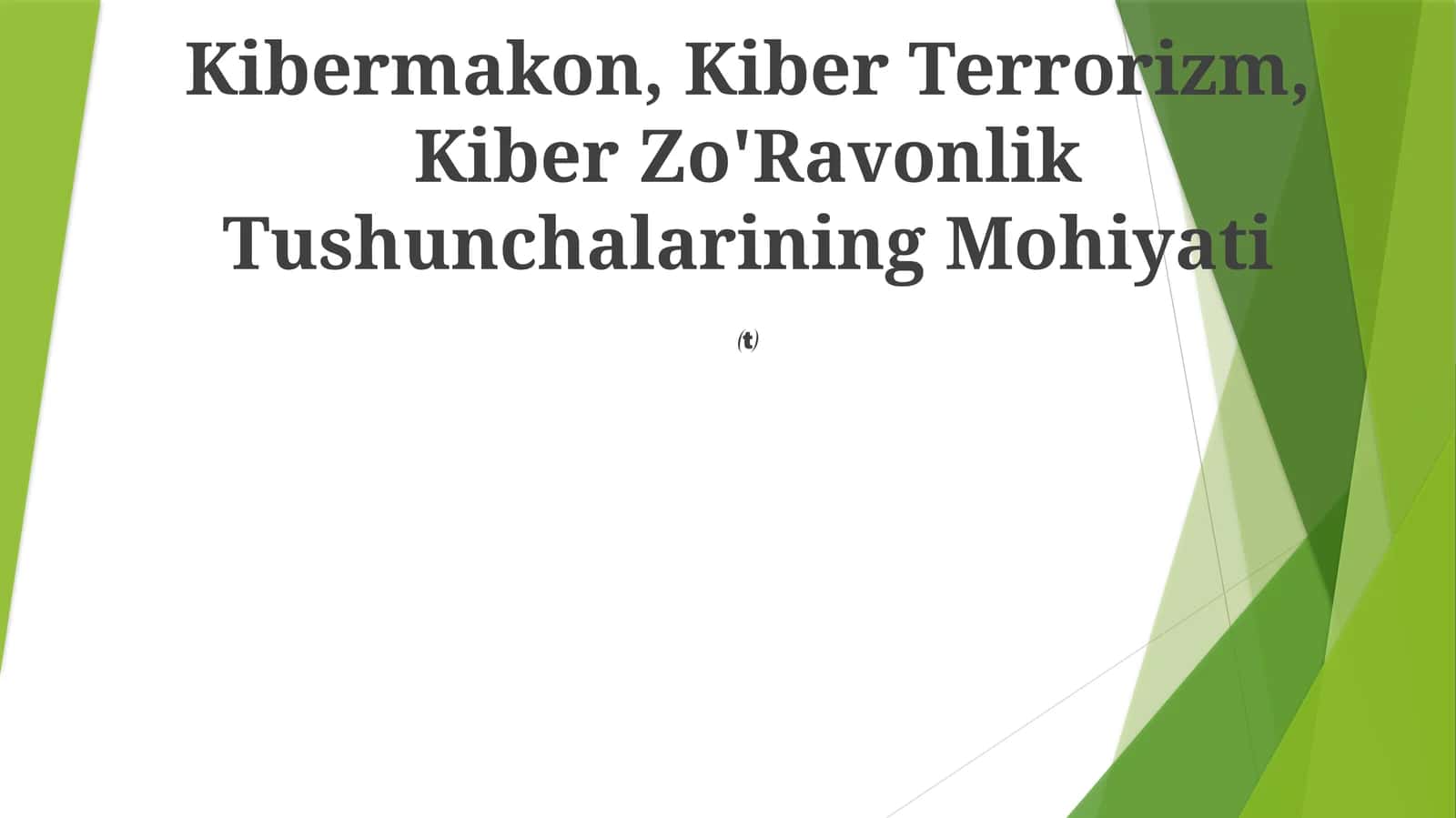Kibermakon, Kiber Terrorizm, Kiber Zo'Ravonlik Tushunchalarining Mohiyati 1