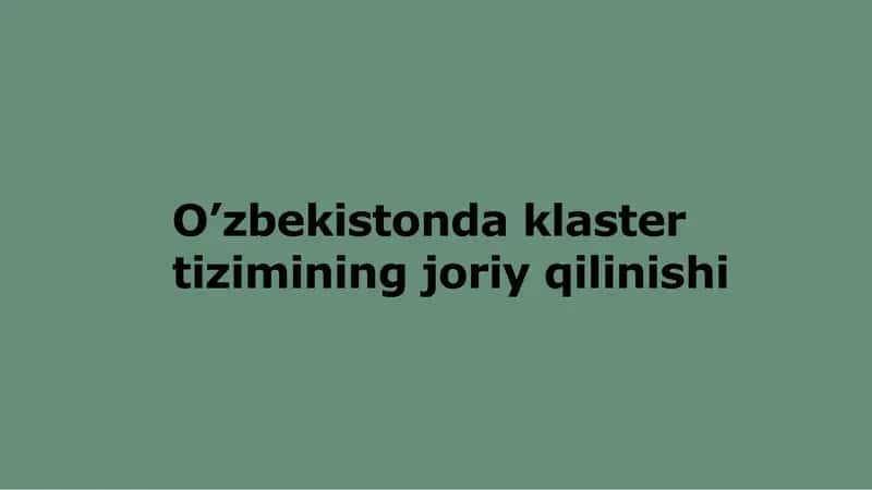 Klaster tizimi 1