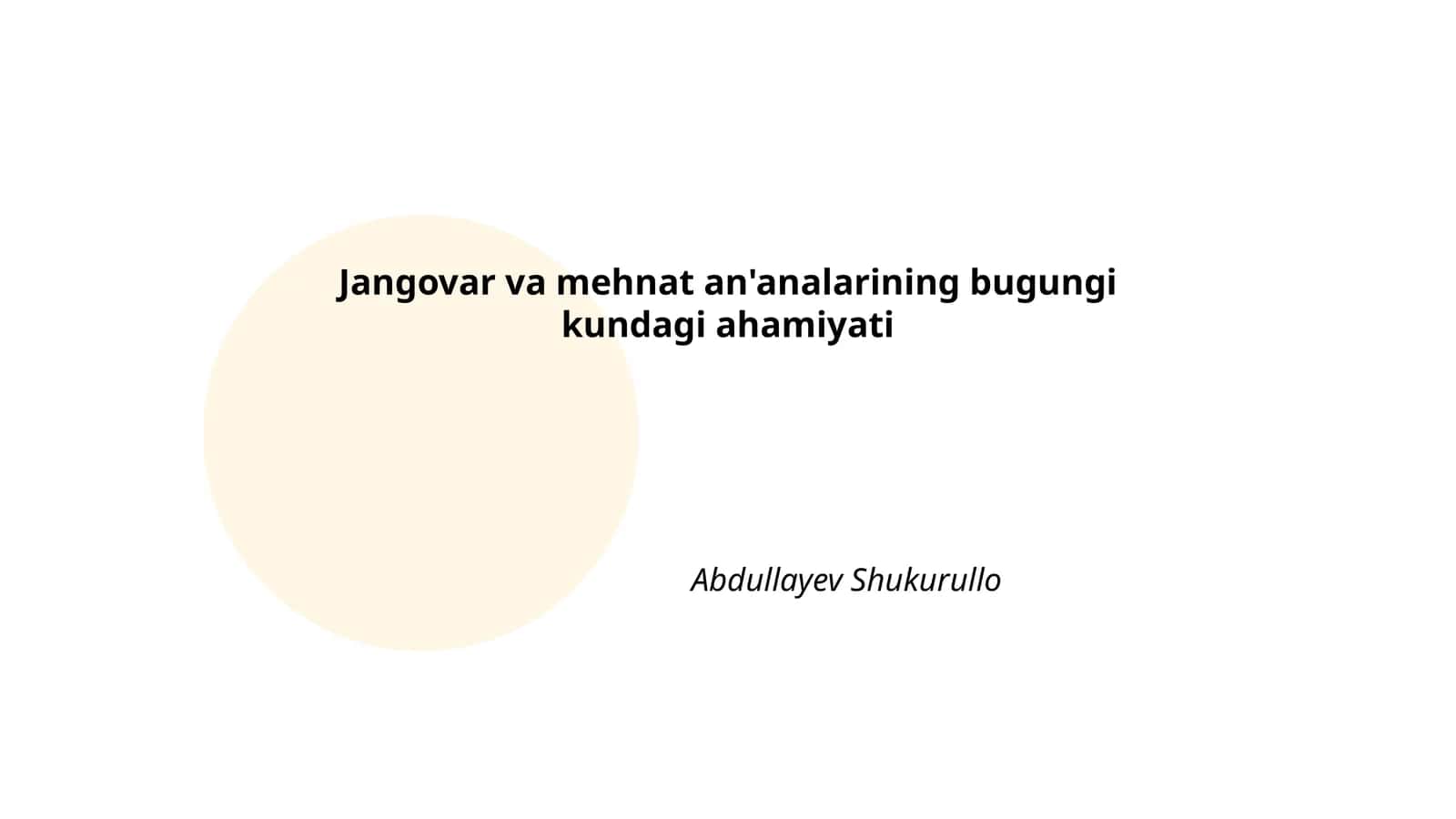 Jangovar va mehnat an'analarining bugungi kundagi ahamiyati 1