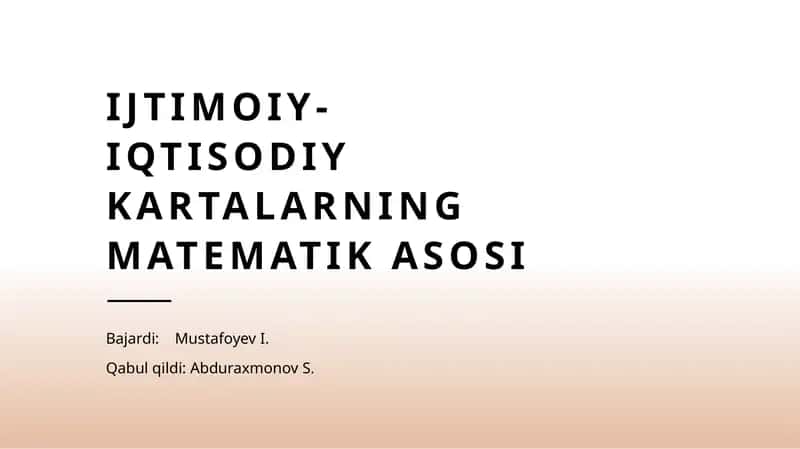 Ijtimoiy-iqtisodiy kartalarning matematik asosi 1