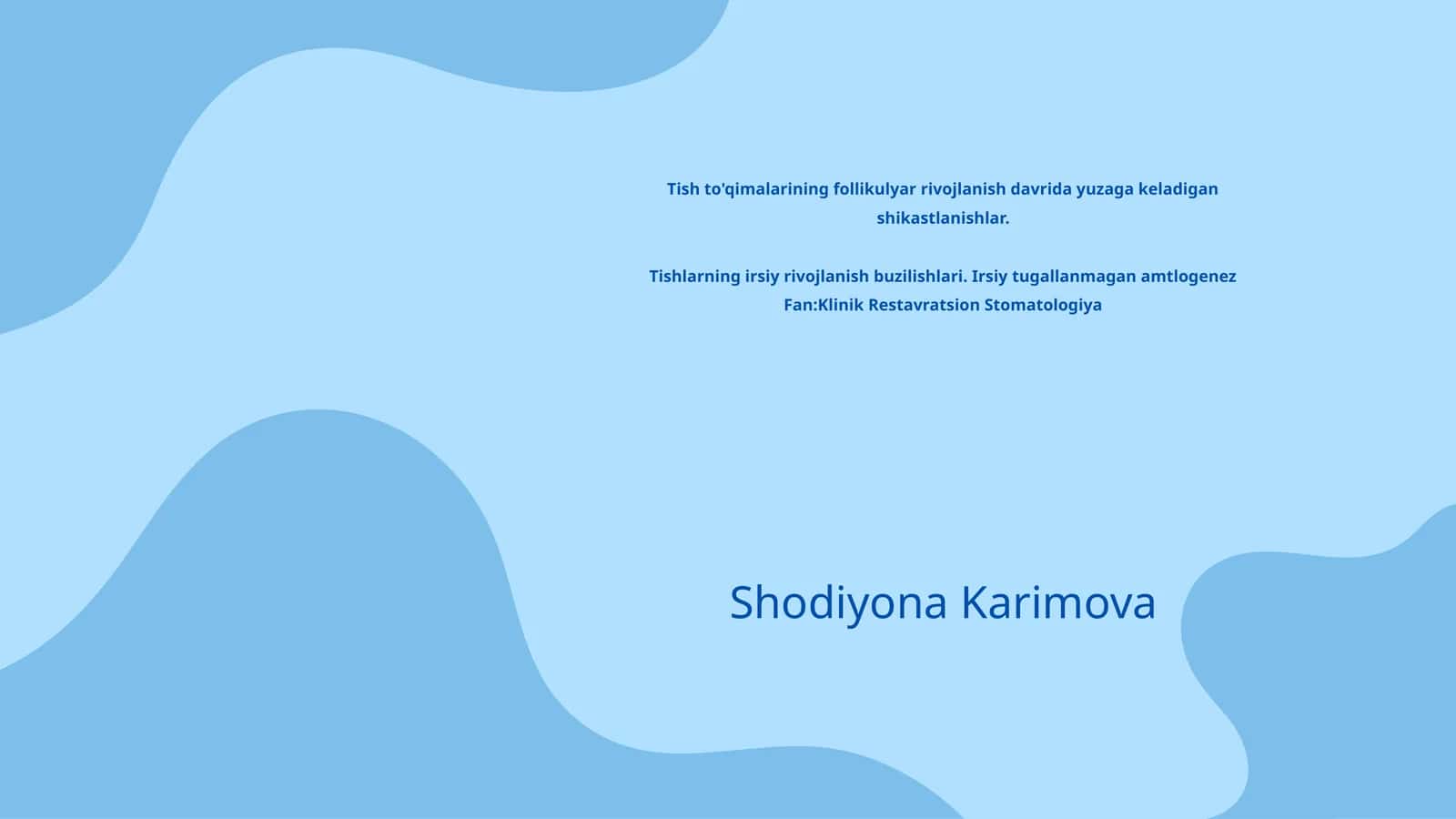 Tish to'qimalarining follikulyar rivojlanishi 1