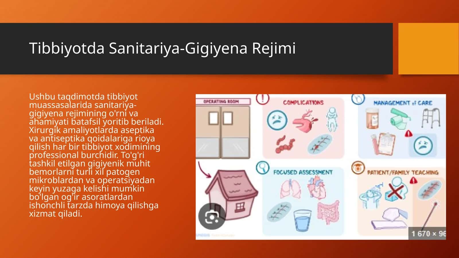Tibbiyotda Sanitariya-Gigiyena Rejimi 1