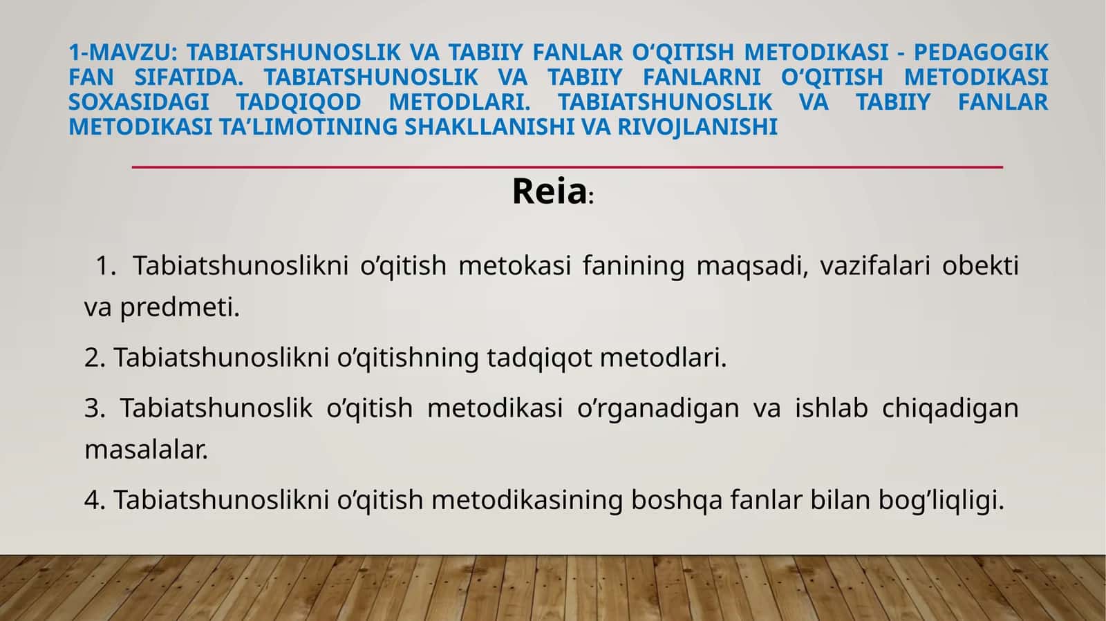 Tabiatshunoslik va tabiiy fanlar o‘qitish metodikasi 1