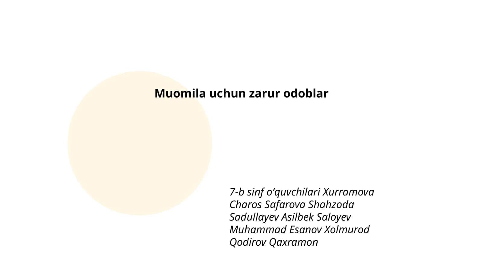 Muomila uchun zarur odoblar 1