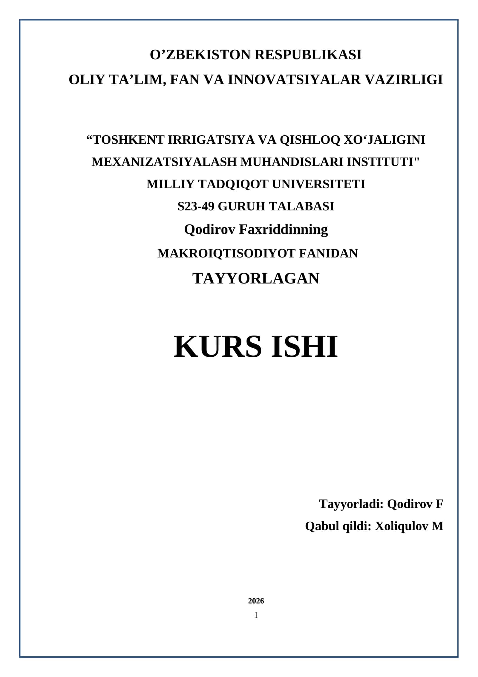 Iqtisodiy o’sishning R. Solou modeli 1