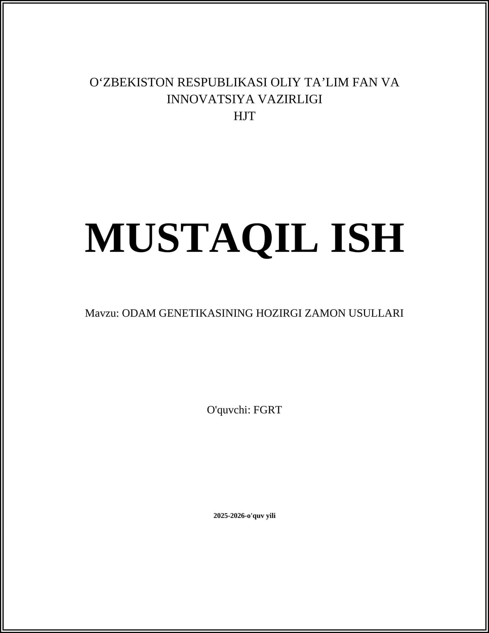ODAM GENETIKASINING HOZIRGI ZAMON USULLARI 1