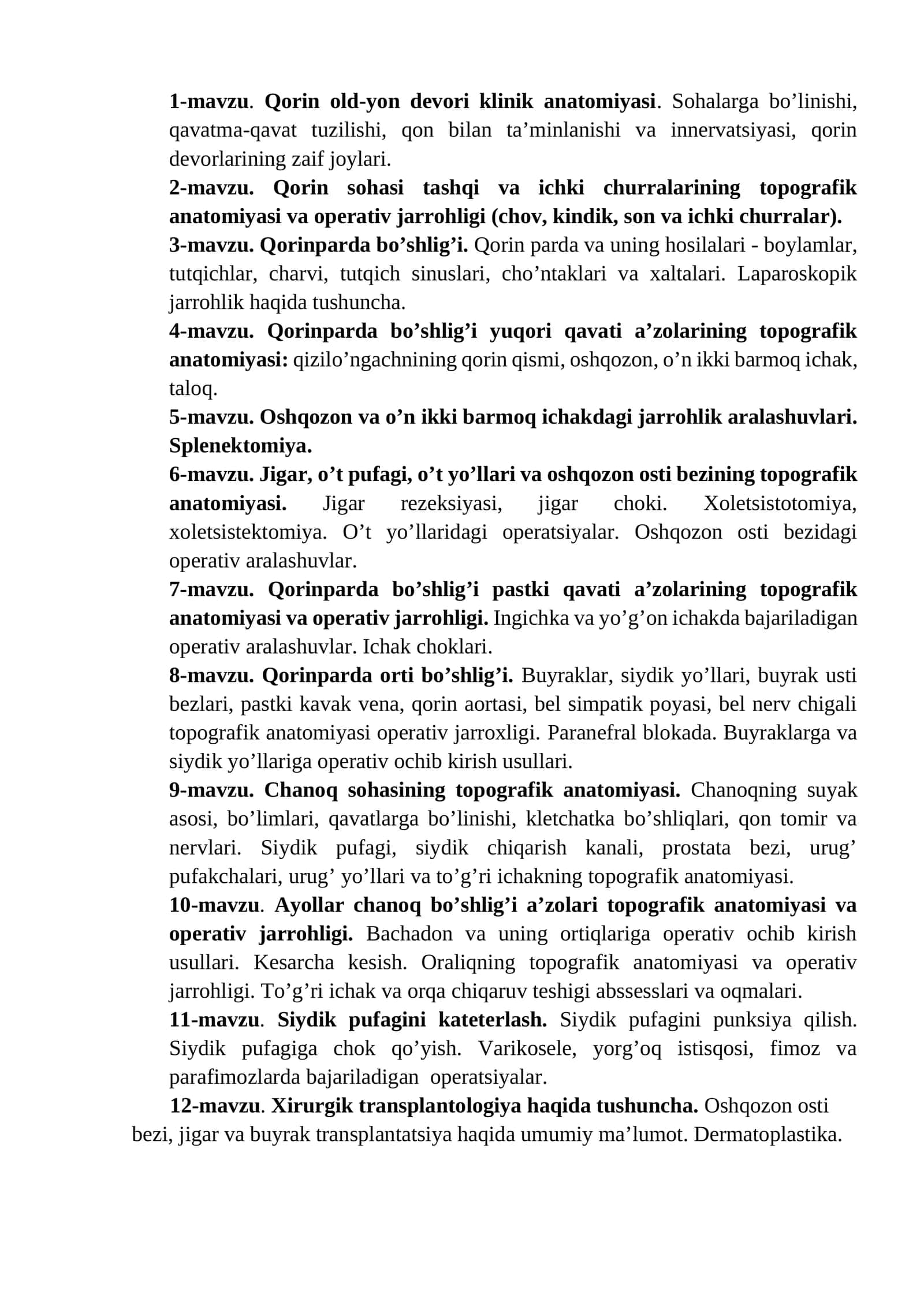 Qorinparda bo’shlig’i yuqori qavati a’zolarining topografik anatomiyasi 1