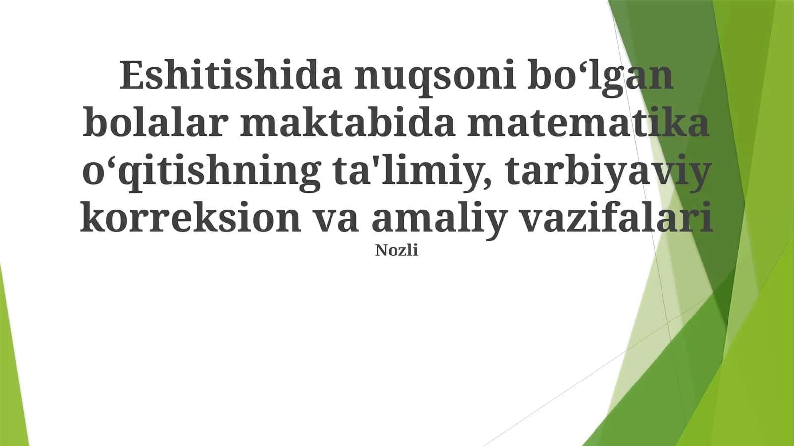 Maktabda matematika oʻqitish 1
