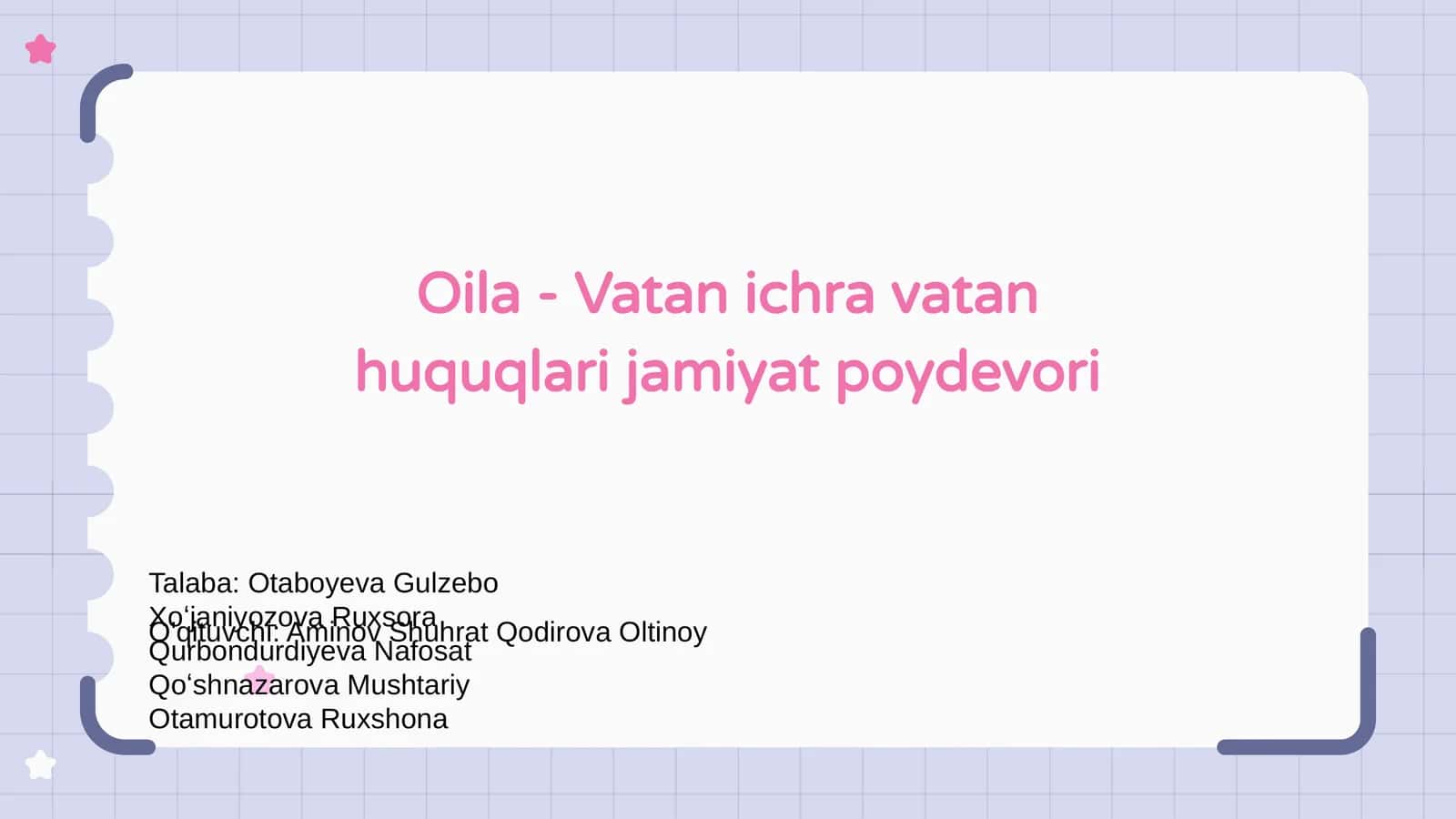 Oila - Vatan ichra vatan huquqlari jamiyat poydevori 1
