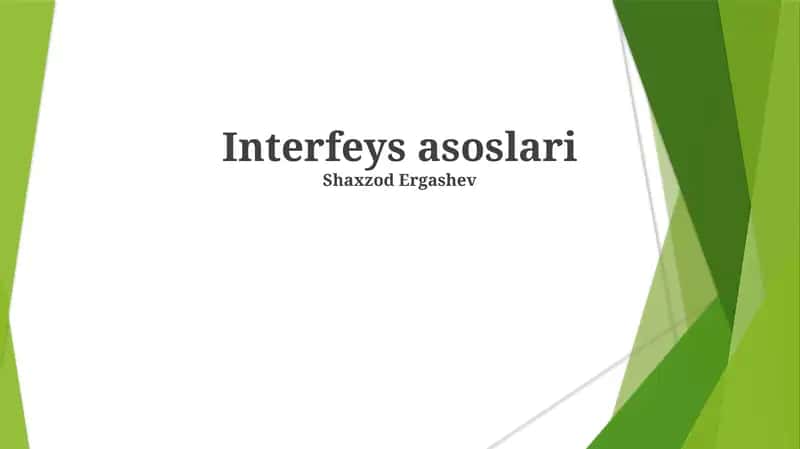 Interfeys asoslari 1