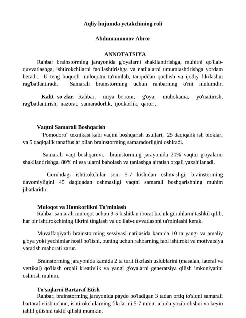 Aqliy hujumda yetakchining roli 1