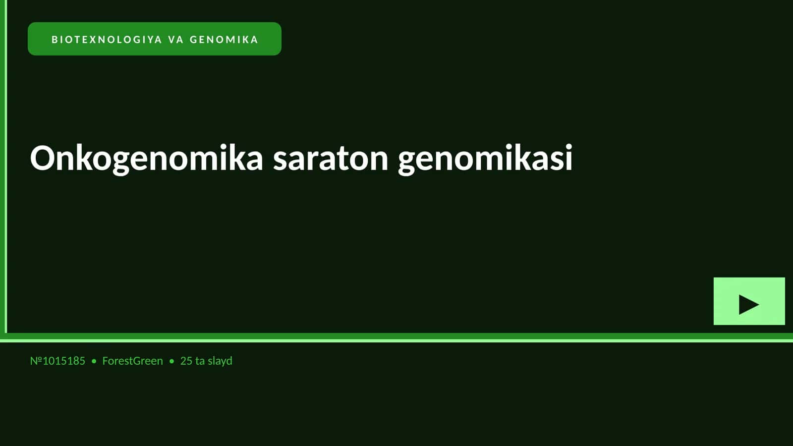BIOTEXNOLOGIYA VA GENOMIKA 1