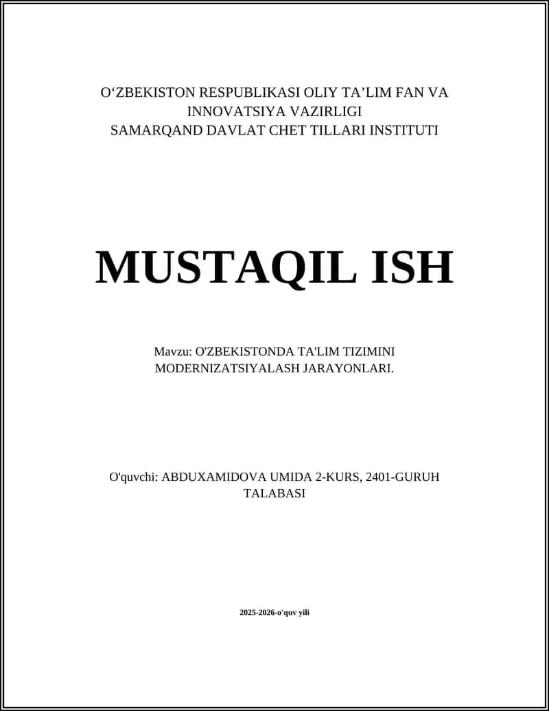O'zbekistonda Ta'lim Tizimini Modernizatsiyalash Jarayonlari 1