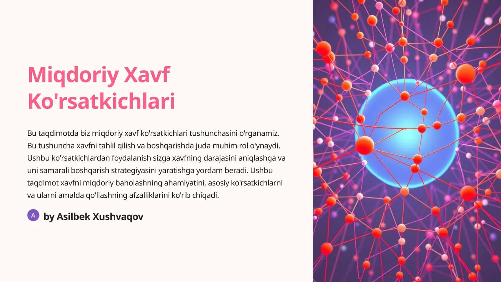 Miqdoriy Xavf Ko'rsatkichlari 1
