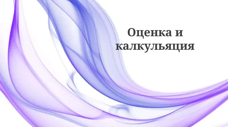 Оценка и калькуляция 1
