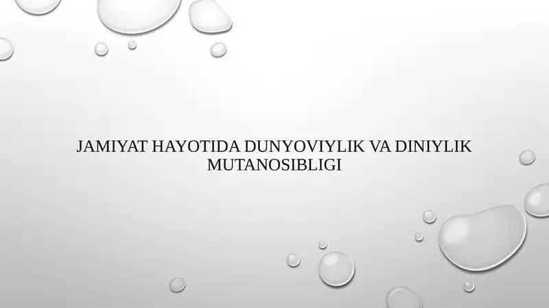 Jamiyat hayotida dunyoviylik va diniylik mutanosibligi 1