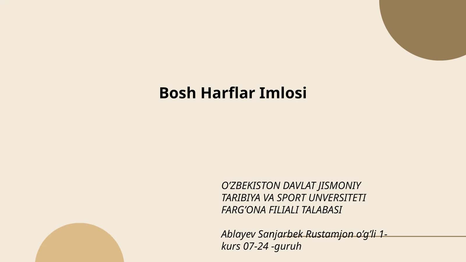 Bosh Harflar Imlosi 1