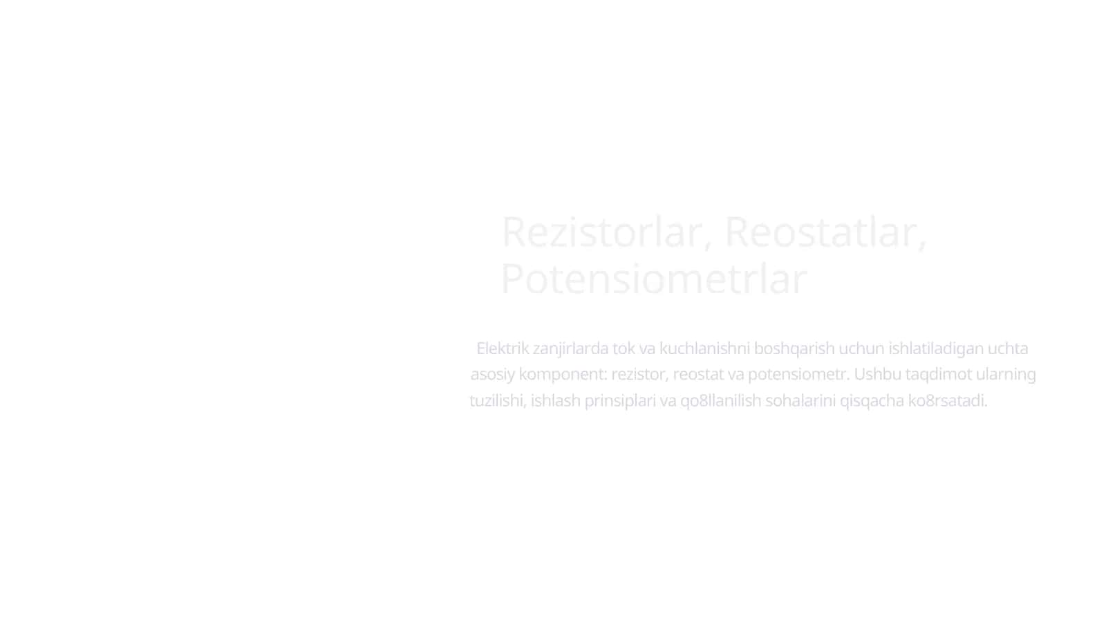 Rezistorlar, Reostatlar, Potensiometrlar 1