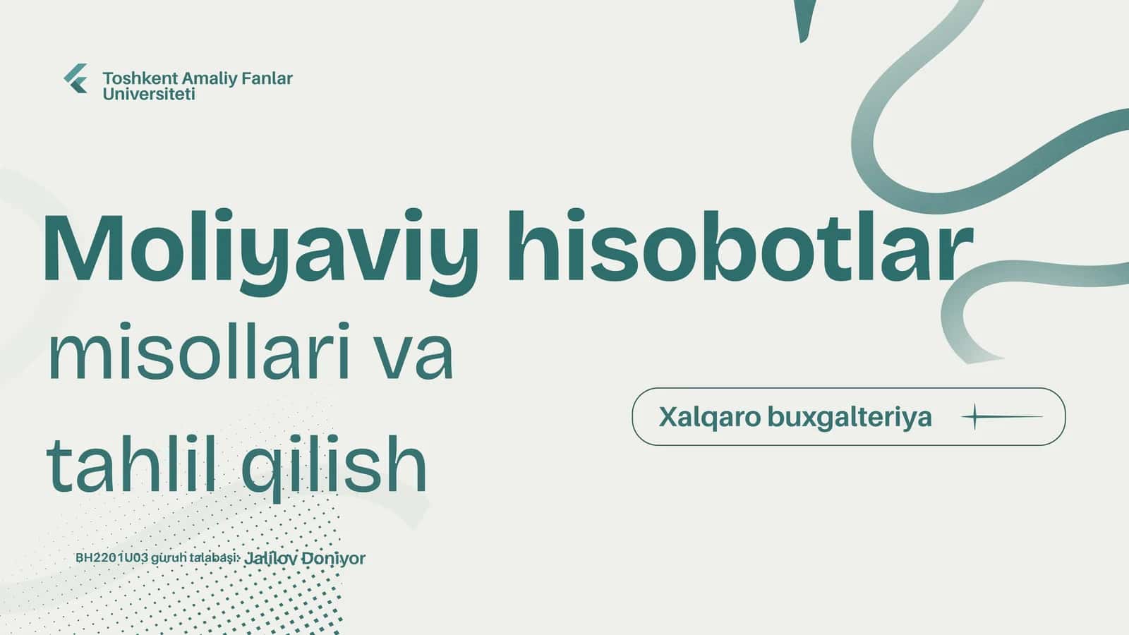 MOLIYAVIY HISOBOTLAR 1