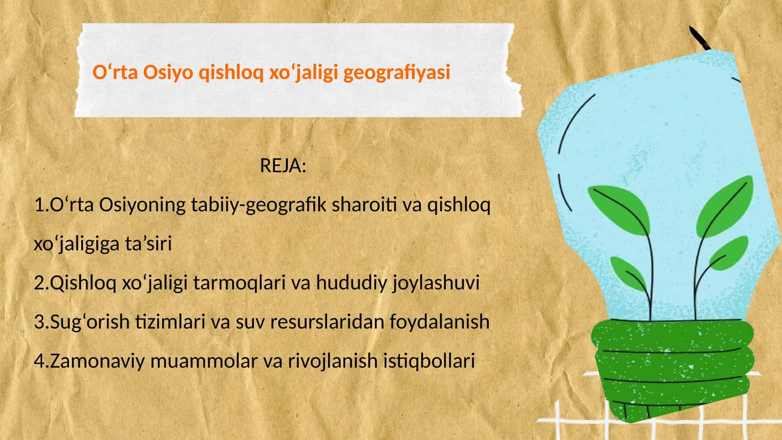 O‘rta Osiyo qishloq xo‘jaligi geografiyasi 1