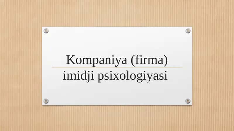 Kompaniya (firma) imidji psixologiyasi 1