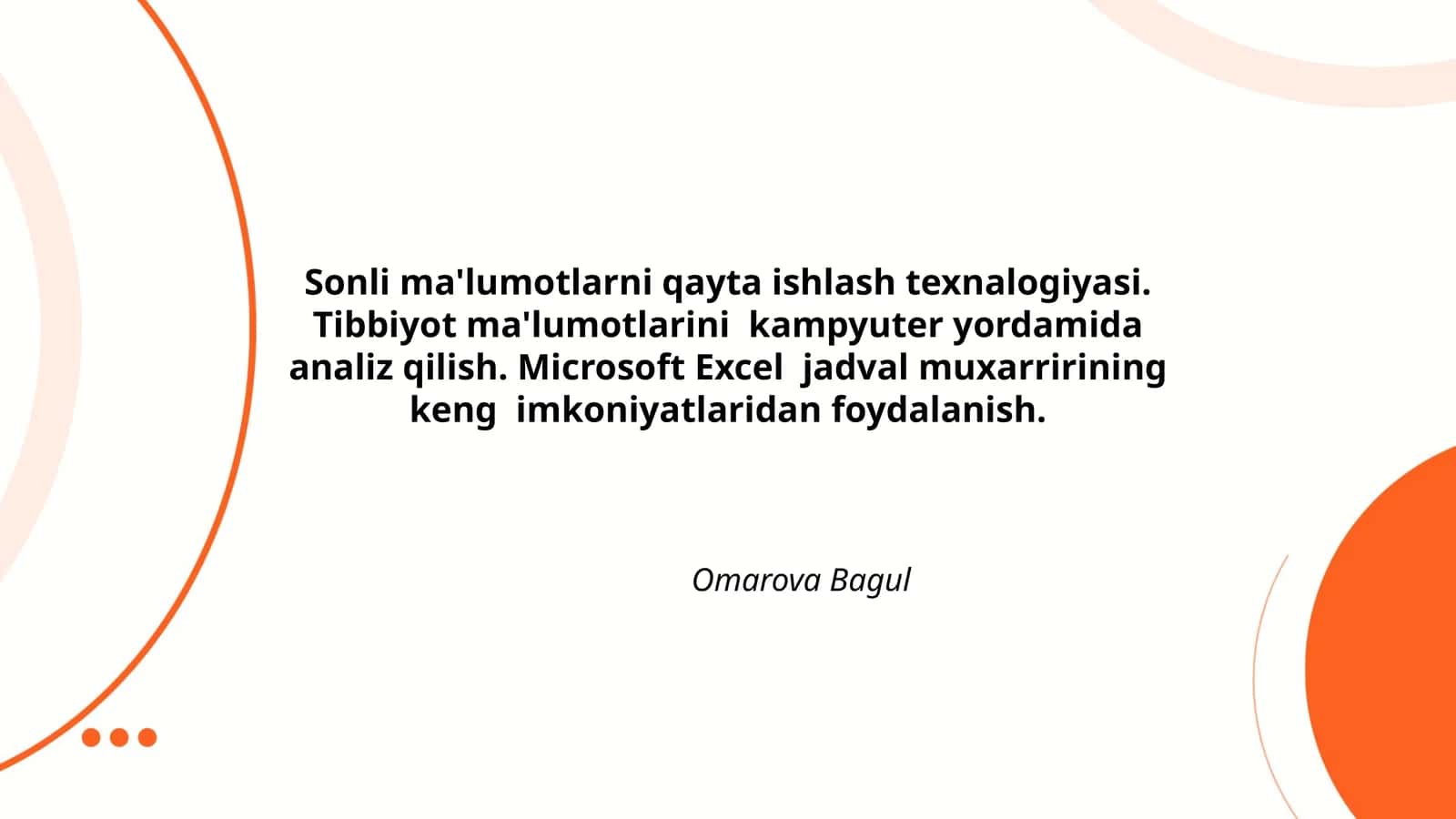 Sonli ma'lumotlarni qayta ishlash texnalogiyasi 1