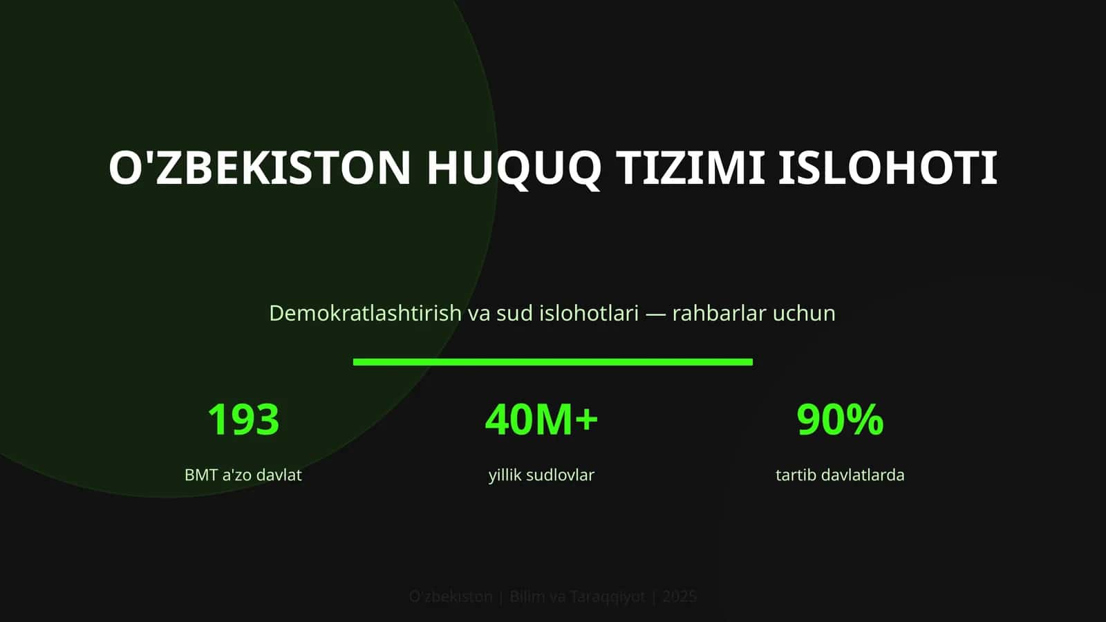 O'ZBEKISTON HUQUQ TIZIMI ISLOHOTI 1