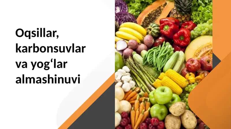 Oqsillar, karbonsuvlar va yog‘lar almashinuvi 1