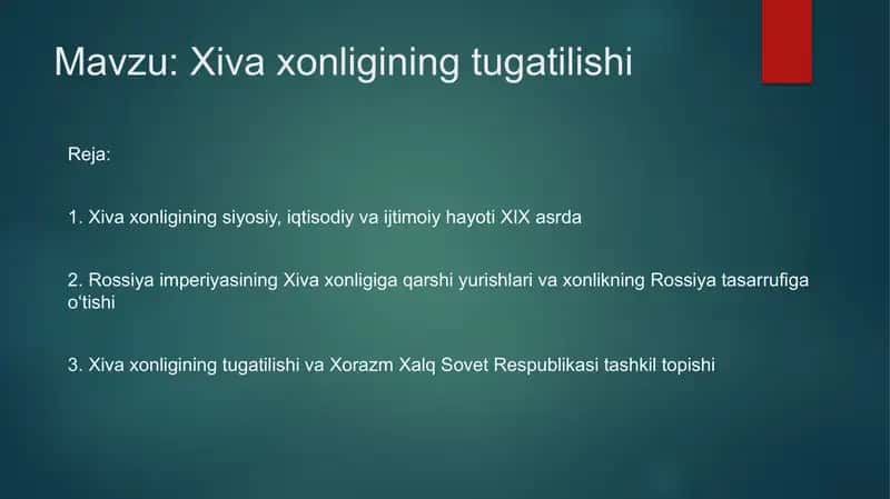 Xiva xonligining tugatilishi 1