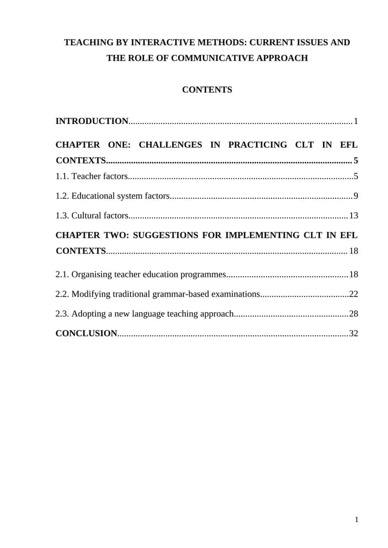 Communicative Language Teaching (CLT) 1
