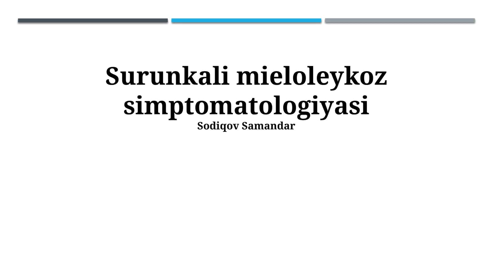 Surunkali mieloleykoz simptomatologiyasi 1
