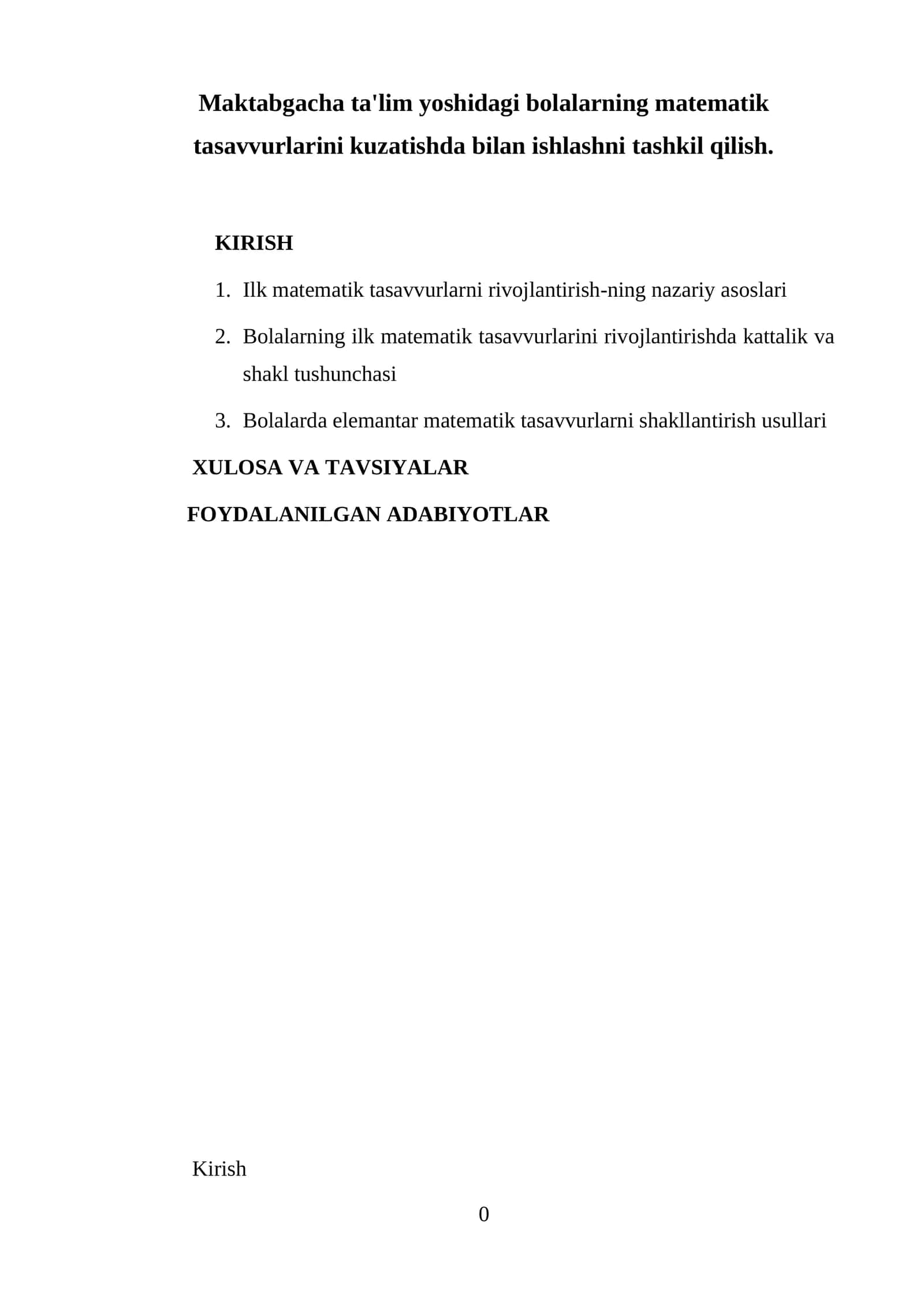 Bolalarning matematik tasavvurlarini rivojlantirish 1