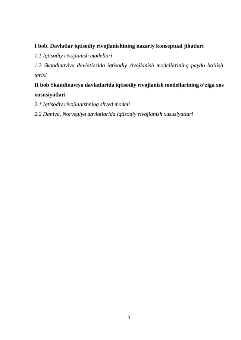 Iqtisodiy rivojlanish modellari 1