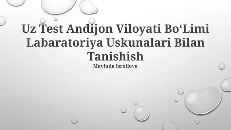 Uz Test Andijon Viloyati BoʻLimi Labaratoriya Uskunalari Bilan Tanishish 1