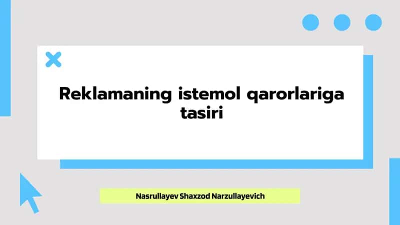 Reklamaning istemol qarorlari gatasiri 1