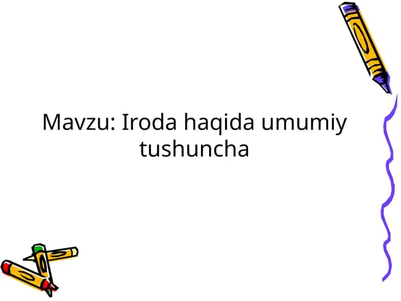 Iroda haqida umumiy tushuncha 1