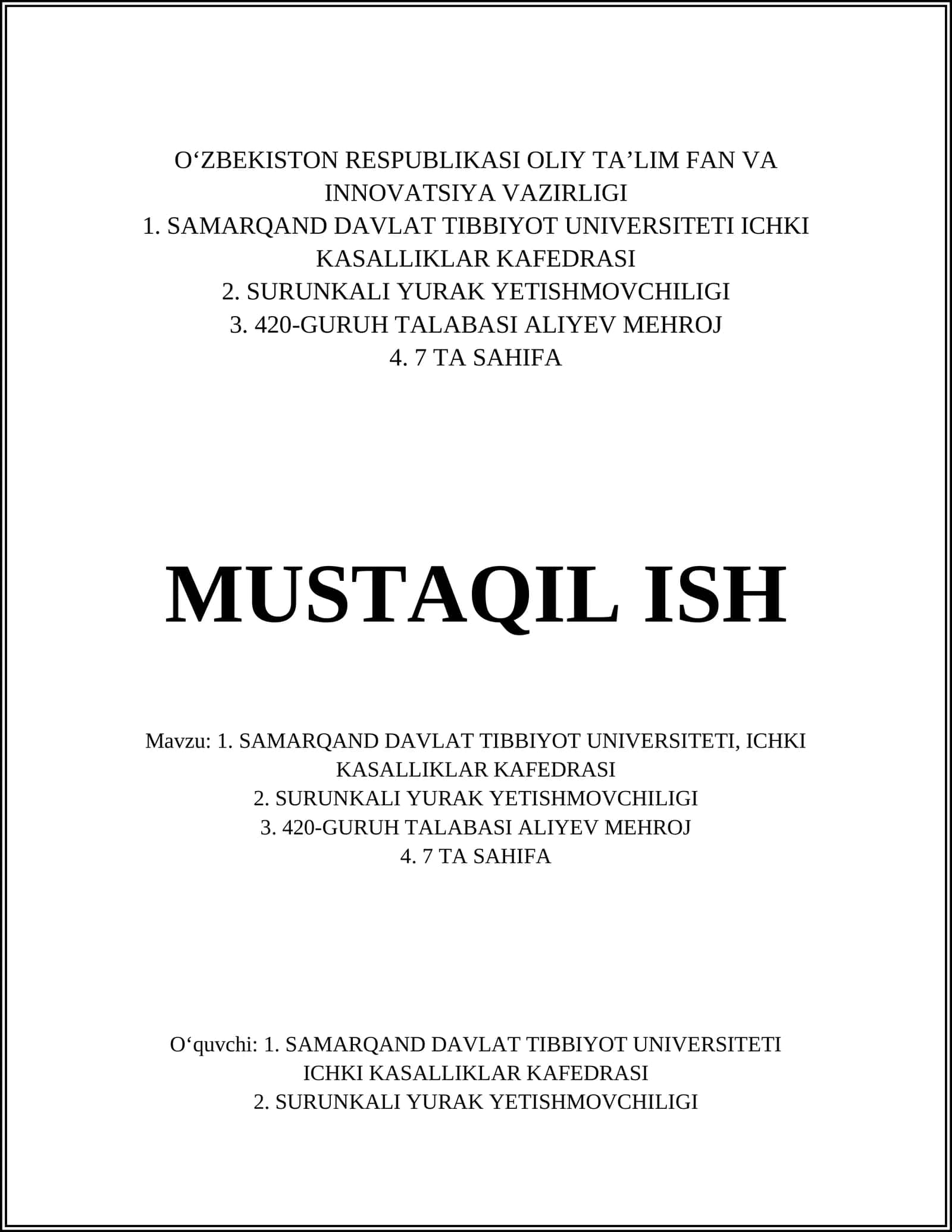 SAMARQAND DAVLAT TIBBIYOT UNIVERSITETI 1