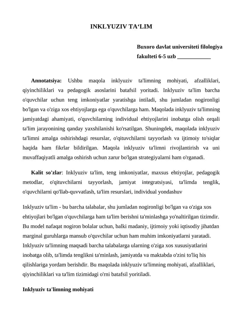INKLYUZIV TA‘LIM 1