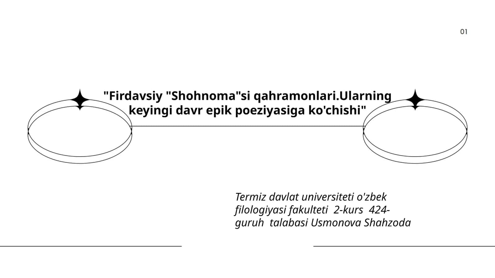 Firdavsiy "Shohnoma"si qahramonlari.Ularning keyingi davr epik poeziyasiga ko'chishi 1