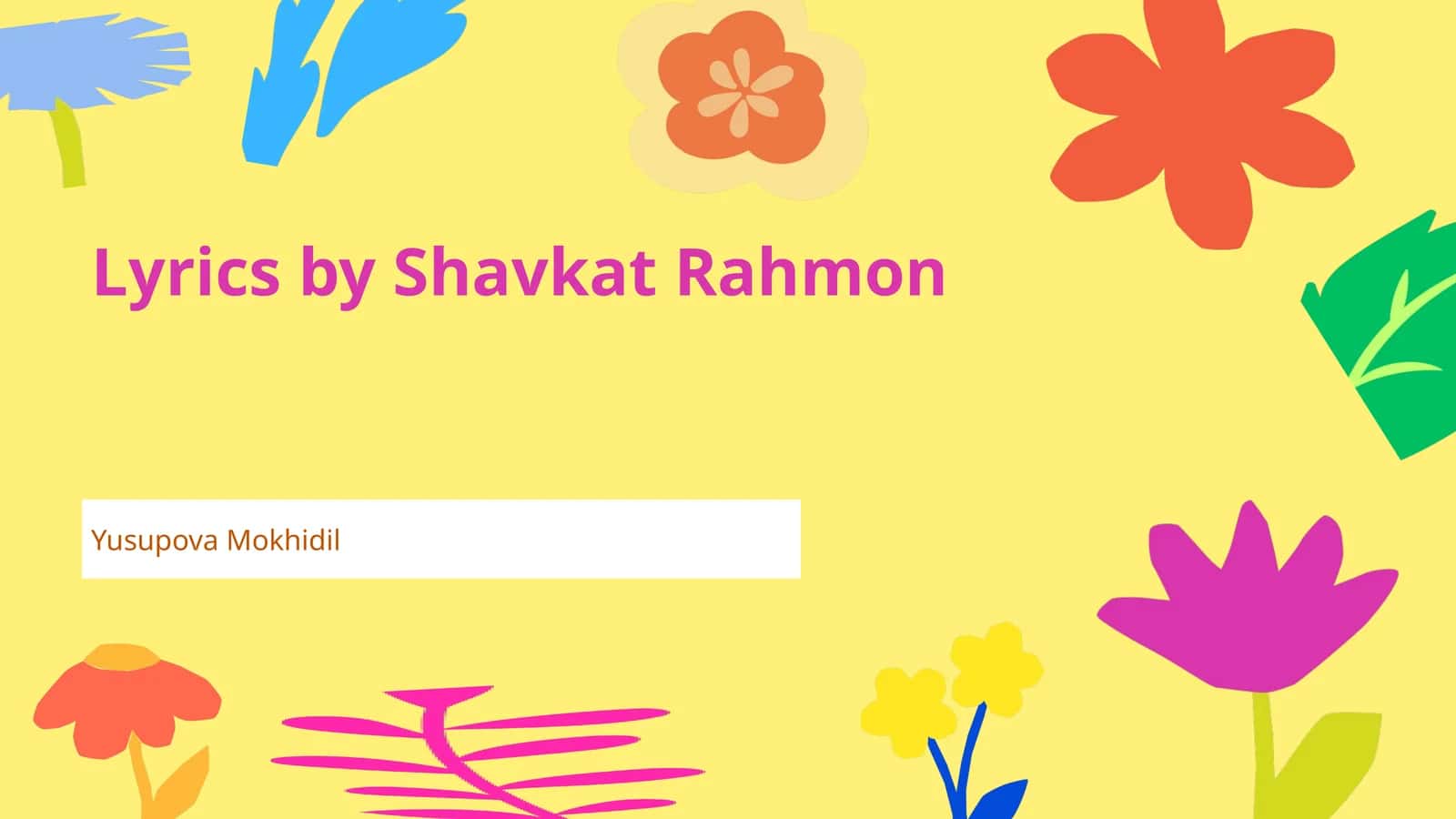 Shavkat Rahmon: A Literary Icon 1