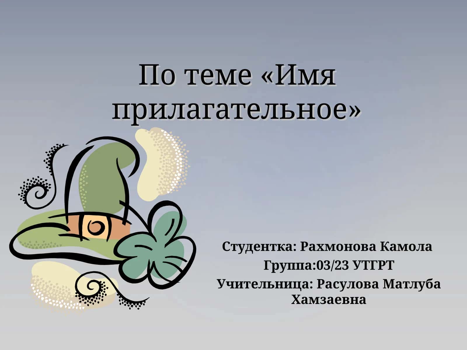 Имя прилагательное 1