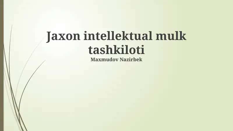 Jaxon intellektual mulk tashkiloti 1