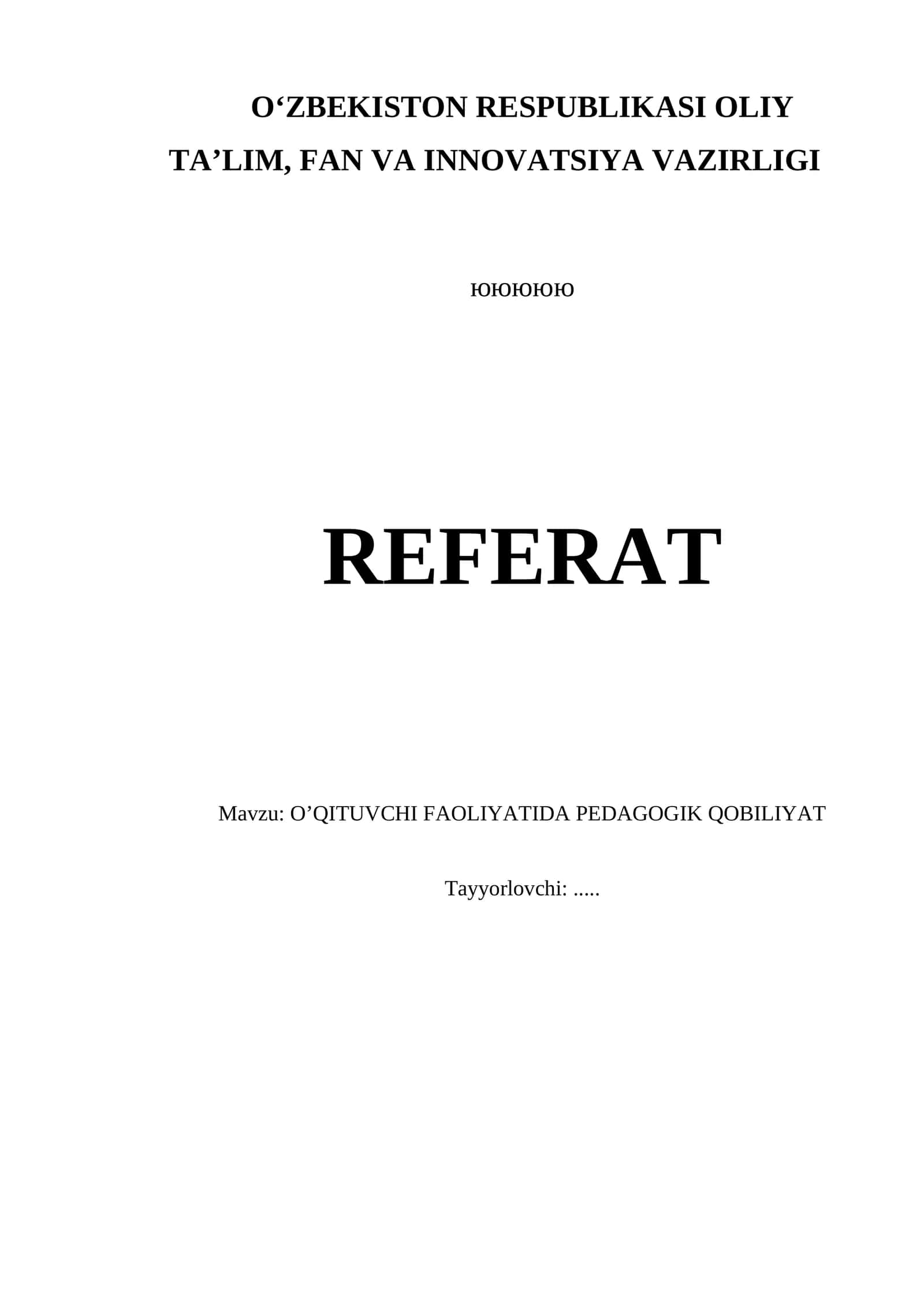 O'QITUVCHI FAOLIYATIDA PEDAGOGIK QOBILIYAT 1