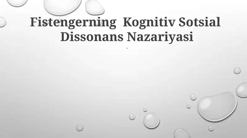Kognitiv Sotsial Dissonans Nazariyasi 1