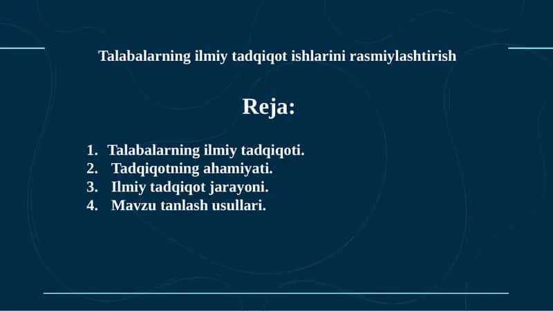 Talabalarning ilmiy tadqiqot ishlarini rasmiylashtirish 1