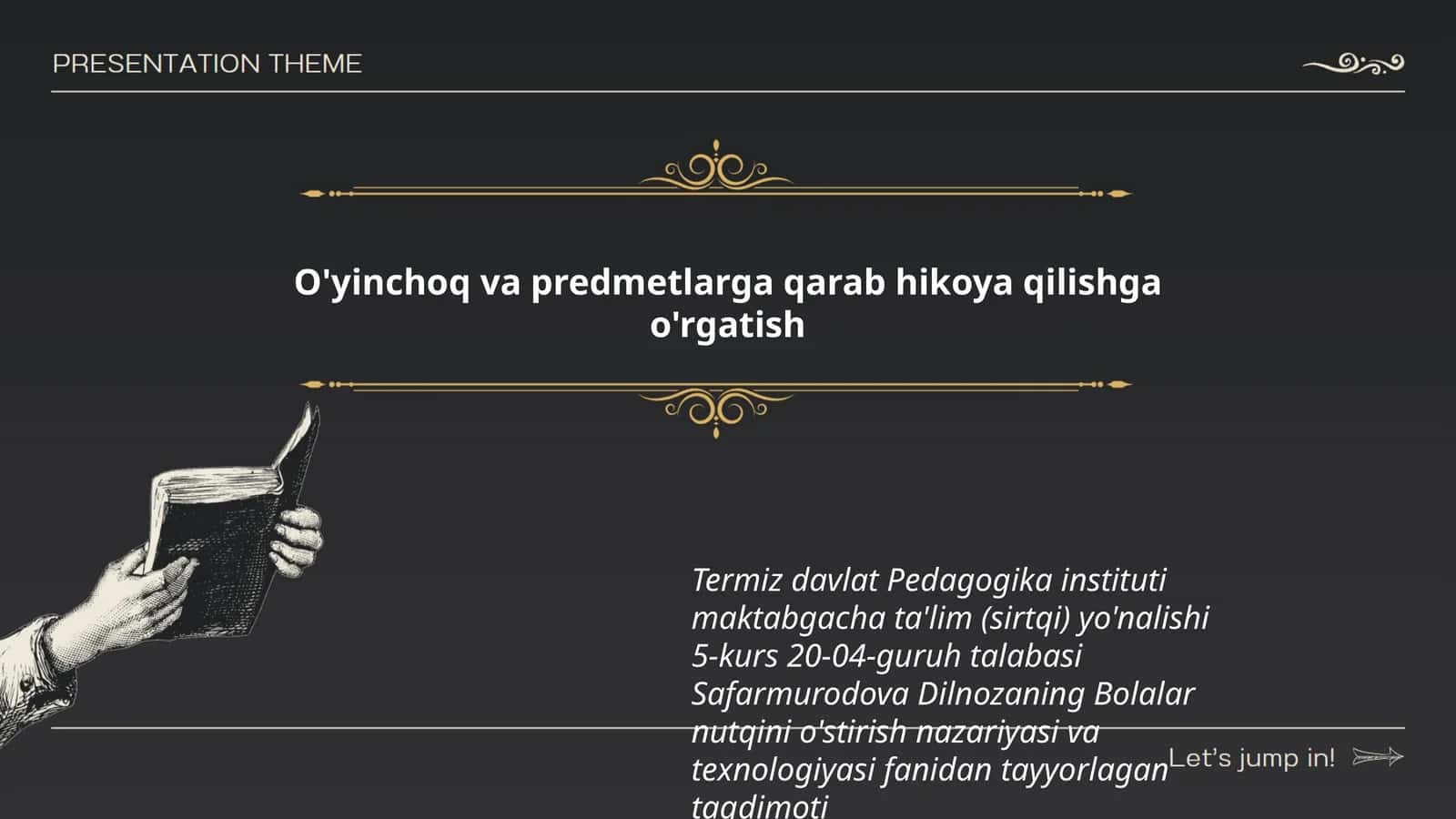 Bolalar nutqini o'stirish nazariyasi va texnologiyasi 1