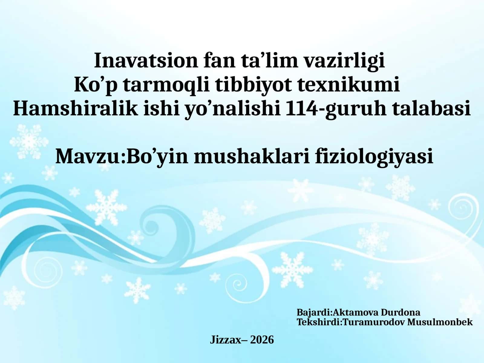 Bo’yin mushaklari fiziologiyasi 1